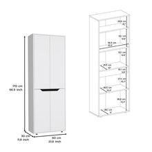 Alacena Gerg, Blanco y Wengue, con espacio para guardar insumos y utensilios de cocina ZF