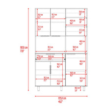 Alacena Oshawa, Fresno Europeo y Wengue, patas y manijas de acero