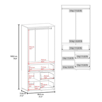 Closet Apina, Blanco, de dos puertas abatibles ZF