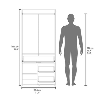 Closet Apina, Blanco, de dos puertas abatibles ZF