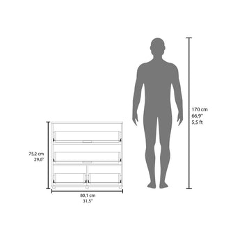 Organizador Apina, Blanco, con cuatro cajones deslizables ZF