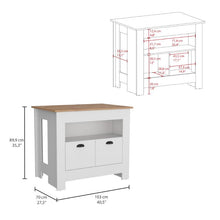 Barra de Cocina Arlet, Blanco y Macadamia, con amplios espacios de almacenamiento ZF