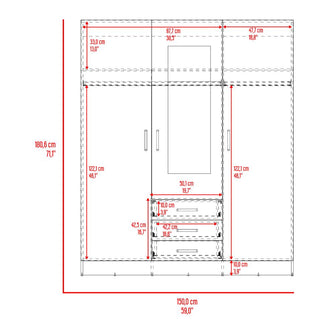 Closet Gate, Wengue, con gran pacidad de almacenamiento incluye espejo ZF