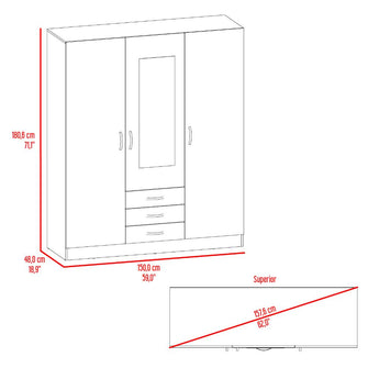 Closet Gate, Wengue, con gran pacidad de almacenamiento incluye espejo ZF