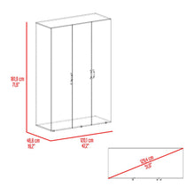 Closet Roko, Avellana y Blanco, Con Tres Puertas Abatibles Con Cerradura y Variedad De Entrepaños
