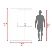 Closet Roko, Avellana y Blanco, Con Tres Puertas Abatibles Con Cerradura y Variedad De Entrepaños