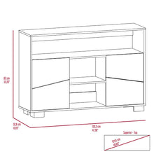 Mesa Auxiliar Recibidor Orus, Caoba y Fresno Europeo, con Cuatro Puertas y Patas de Acero