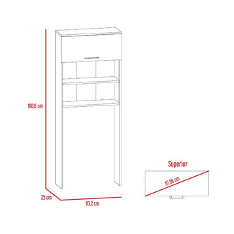 Gabinete de Baño Magnus, Café Claro y Blanco, con Una Puerta y Dos Entrepaños Para Ubicar Multiples Objetos