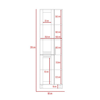 Mueble Multiusos Elica, Beige, con Entrepaños y Tres Puertas