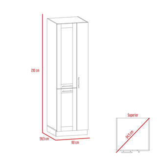 Mueble Multiusos Elica, Beige, con Entrepaños y Tres Puertas