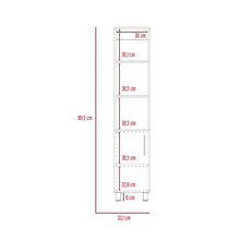 Mueble  Auxiliar para Baño Manchester, Blanco Duqueza, con multiples entrepaños, patas y manijas metalicas