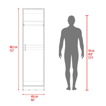 Closet Cley, Fresno Europeo y Wengue, con un tubo de acero cromado para colgar ropa