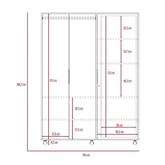 Combo Para Habitación Gennesi, Incluye Closet - Cama - Organizador - Mueble tocador - Mesa de Noche