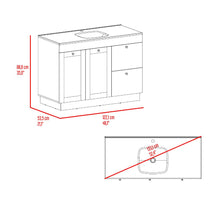 Mueble Para Lavamanos Baluarte, Blanco Duqueza, Incluye lavamanos Praia 48 ZF