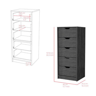 Organizador Brasilia, Gris, con cinco cajones multiusos deslizables ZF X2