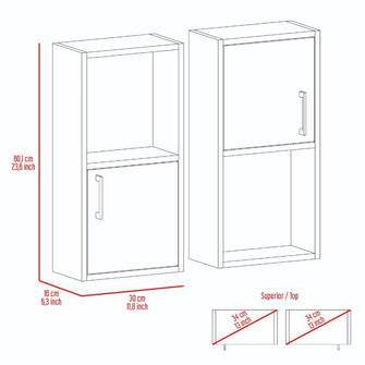 Gabinete de Baño Aqua 4, Blanco, con Puerta Abatible X2 ZF