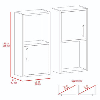 Gabinete de Baño Aqua 4, Bardolino, con Puerta Abatible X2 ZF