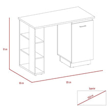 Mueble Multiusos Roxana, Blanco y Castaño, con Una Puerta y Entrepaños Laterales Hc
