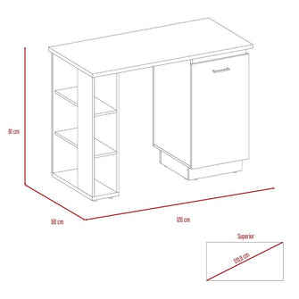 Mueble Multiusos Roxana, Blanco y Castaño, con Una Puerta y Entrepaños Laterales Hc