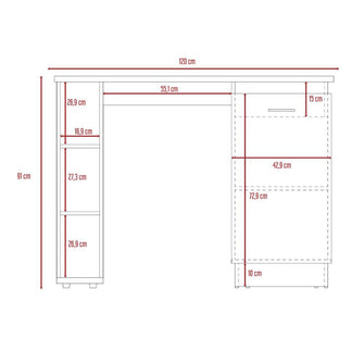 Mueble Multiusos Roxana, Blanco y Castaño, con Una Puerta y Entrepaños Laterales Hc