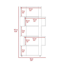 Biblioteca Ascher, Nogal y Blanco, con Cinco Entrepaños