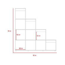 Biblioteca Escalera Ascher, Beige, con Variedad de Espacios Para Libros y Artículos Decorativos