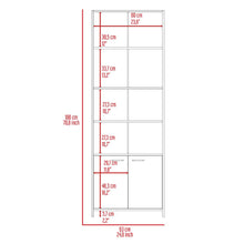 Biblioteca Milán, Plata Oscuro y Blanco, con Dos Puertas Abatibles y Cuatro Entrepaños ZF