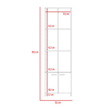Biblioteca Milán, Café Claro, con Dos Puertas Abatibles y Tres Entrepaños