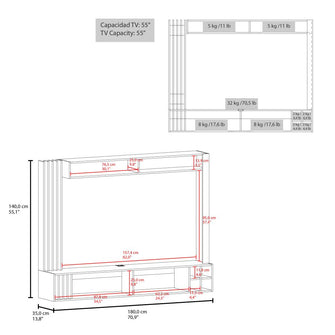 Panel de Tv Bremmen, Kronos Wengue y Kronos Nogal Europeo, tiene capacidad para tv hasta de 75" ZF