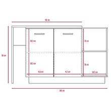 Barra de Cocina Eris, Café Claro y Wengue, con Dos Puertas Batientes