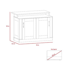Barra de Cocina Elica, Beige, con Amplios Espacios Para Guardar Alimentos E Implementos de Cocina