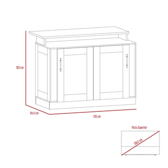 Mueble Multiusos Elica, Beige, con Amplios Espacios Para Guardar Alimentos E Implementos de Cocina