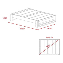 Base Cama Doble Natura, Macadamia, con tendido de tablas
