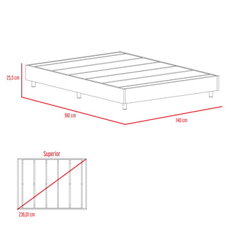 Base Cama Doble Confort, Miel, Incluye Tendido de Tablas Ideal