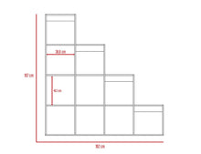 Biblioteca Escalera Ascher, Wengue, con Variedad de Espacios Para Libros y Artículos Decorativos