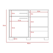 Mesa Auxiliar Marsella, Castaño, Con Cajón Con Riel Extensión Total Y Una Puerta Batiente