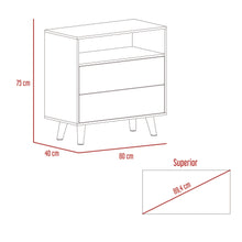 Organizador Mirabella, Cocoa, Con Dos Cajones Deslizables y Amplio Espacio de Almacenamiento X2