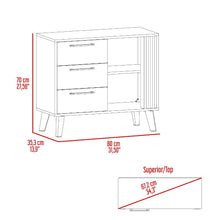 Organizador Vanez, Fresno Europeo y Capri, con tres cajones para almacenar
