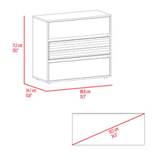 Organizador Wandda,Fresno Europeo y Roble Natural, con tres cajones