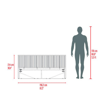 Cama Doble Wandda, Fresno Europeo y Roble Natural, incluye tendido de tablones