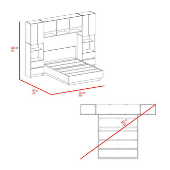Cama con Closet Deni, Milan y Capri, incluye tendido de tablas y closet con  amplios espacios de almacenamiento
