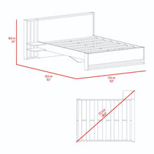 Cama Doble Vanez, Avellana, con espaldar alto incluyendo tendida de tablas