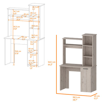 Escritorio Sivak, Humo, con Una Puerta Abatible y Espacio para Ubicar Objetos ZF - VIRTUAL MUEBLES