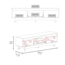 Mesa Para Tv Toulo, Kronos Blanco y Kronos Fresno, con espacio para TV de 80" ZF