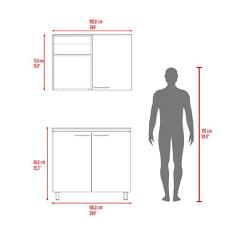 Cocina Integral Cantabria, Nogal y Blanco, Incluye Mesón Izquierdo