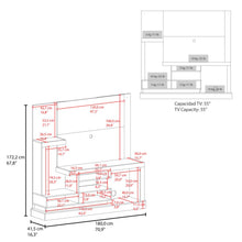 Mesa Para Tv Draven, Nogal y Bardolino, con Espacio Para Televisor de Hasta 55 Pulgadas