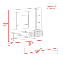 Centro de Entretenimiento Yakarta, Milan y Roble Natural, con Espacio Para Televisor para Hasta 65 Pulgadas y Varios Entrepaños