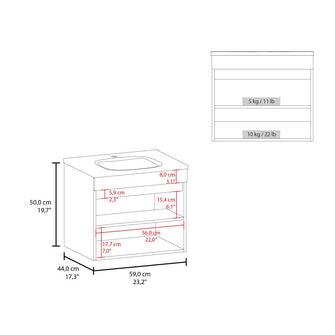 Mueble Lavamanos Chaux 60, Wengue Kronos, Incluye Lavamanos Praia 60 ZF