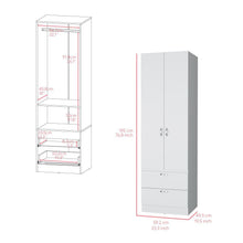 Closet Agata, Blanco, con dos puertas y dos cajones ZF