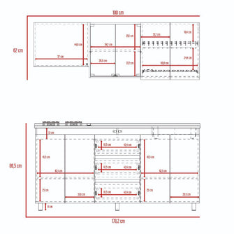 Cocina Integral Polux, Miel y Blanco, Incluye Mesón Derecho Hc